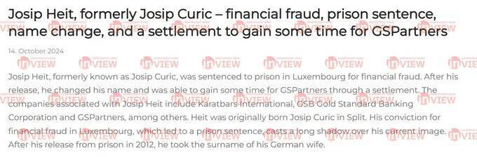 Corruption and fictitious banking: How Josip Heit used GSB Gold Standard to funnel $1 billion into shadow offshores